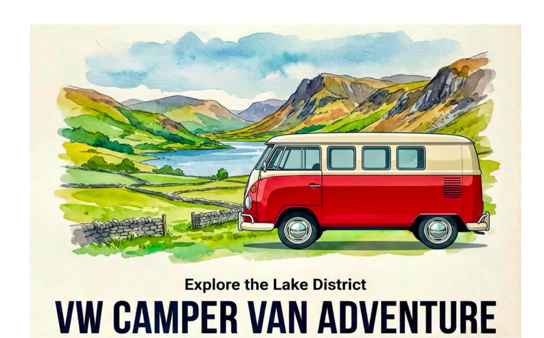 Lake District Campervan Scene Fridge Magnet 2