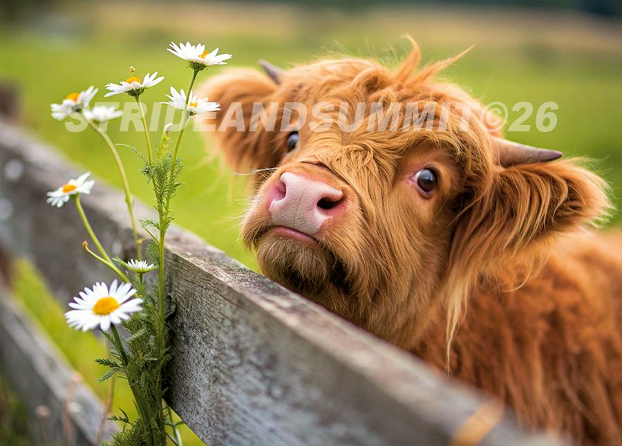 Lake District Baby Calf Postcard A6