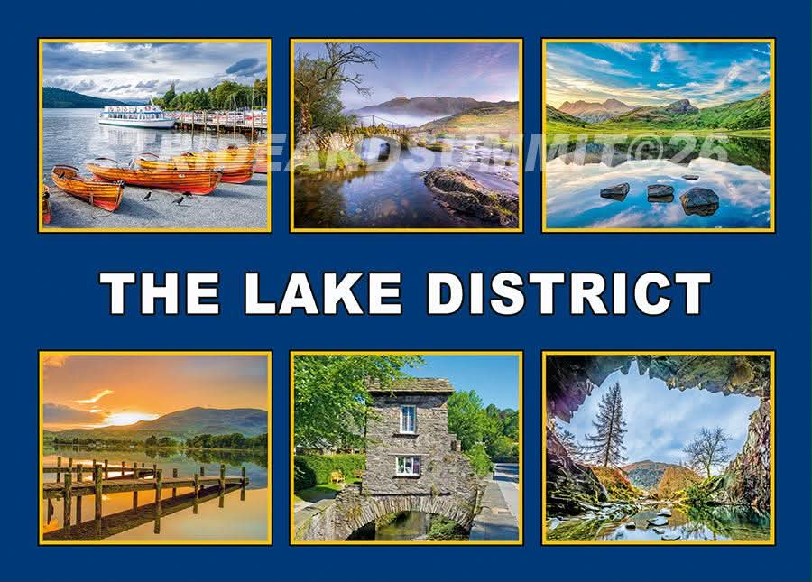 The Lake District Compelation fridge magnet 6 iconic views