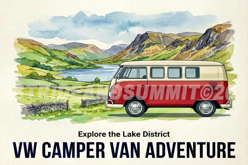 Lake District Campervan Scene Fridge Magnet 2